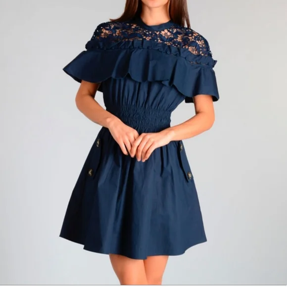 navy blue lace mermaid dress Off the Shoulder Mermaid Prom Dresses Navy Blue Beaded Lace Chic Choker Prom Dress APD3368